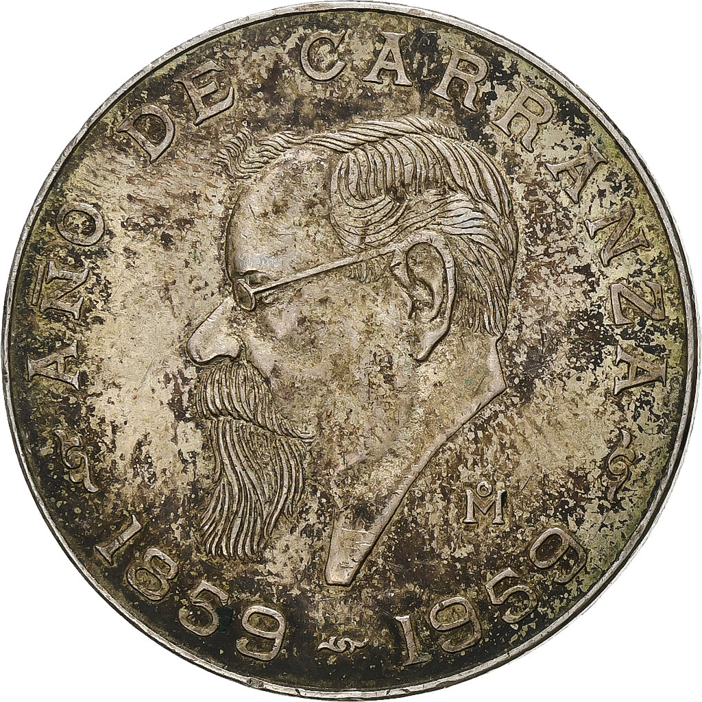 Mexico, 5 Pesos, 1959, Mexico City, Silver, AU(55-58), KM:471