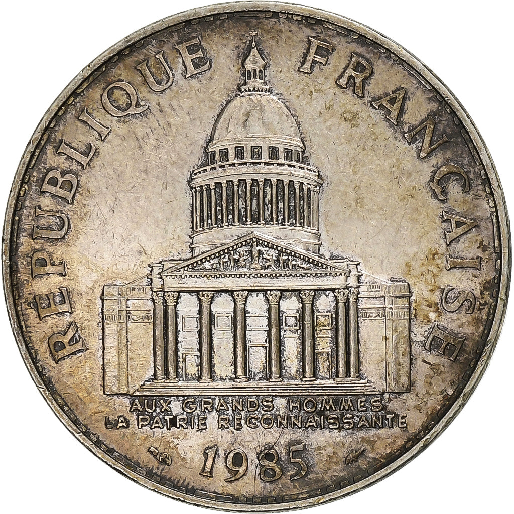 Francja, 100 Francs, Panthéon, 1985, Paris, Srebro, AU(50-53), Gadoury:898