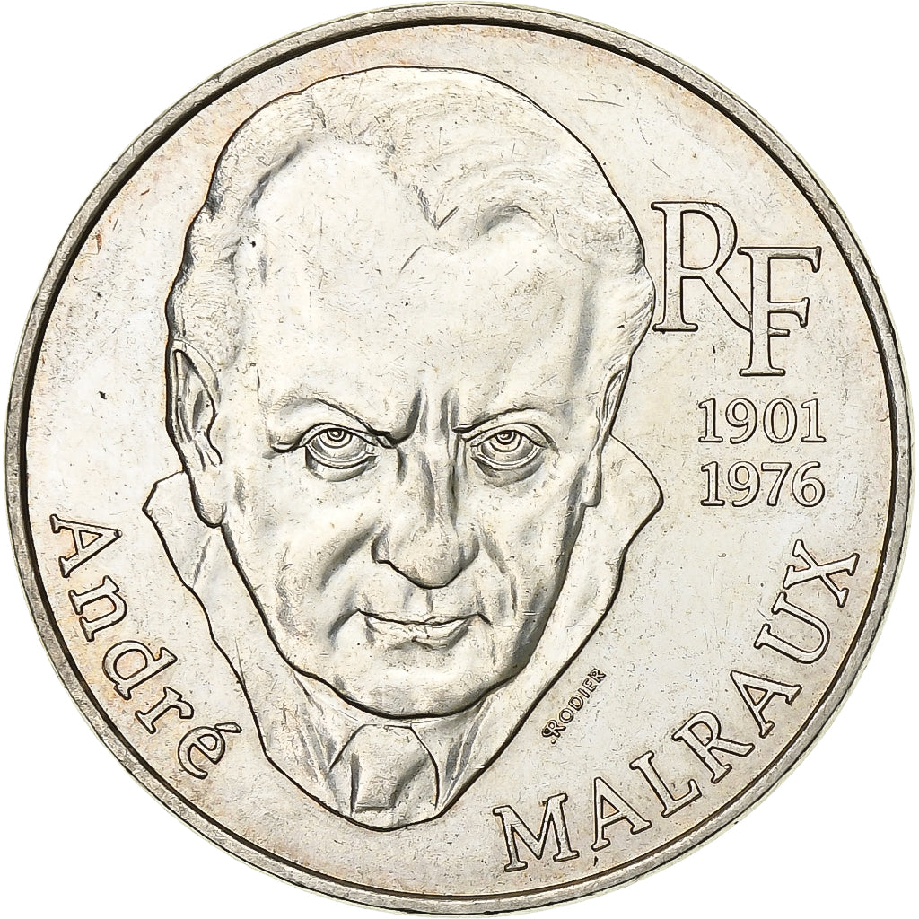 France, 100 Francs, André Malraux, 1997, Silver, MS(60-62), Gadoury:954