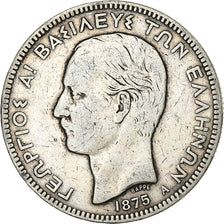 Grecia, George I, 5 Drachmai, 1875, Paris, Argento, MB, KM:46