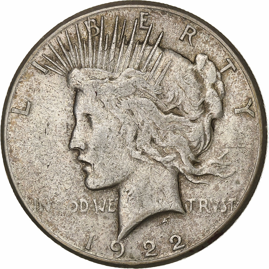 United States, Dollar, Peace, 1922, San Francisco, Silver, VF(30-35), KM:150