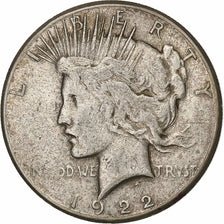 United States, Dollar, Peace, 1922, San Francisco, Silver, VF(30-35), KM:150