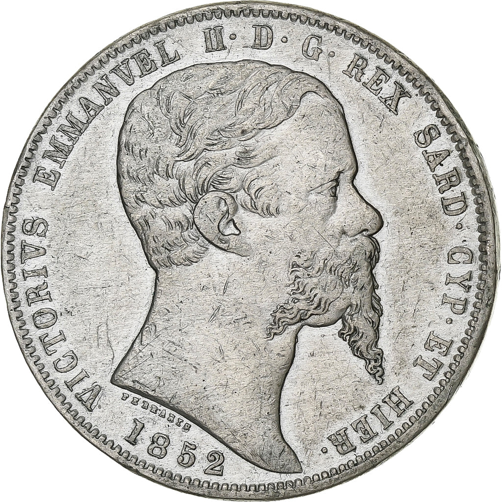 ITALIAN STATES, SARDINIA, Vittorio Emanuele II, 5 Lire, 1852, Torino, Silver