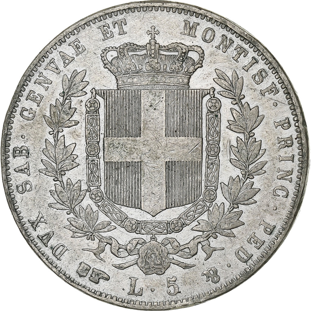 ITALIAN STATES, SARDINIA, Vittorio Emanuele II, 5 Lire, 1852, Torino, Silver