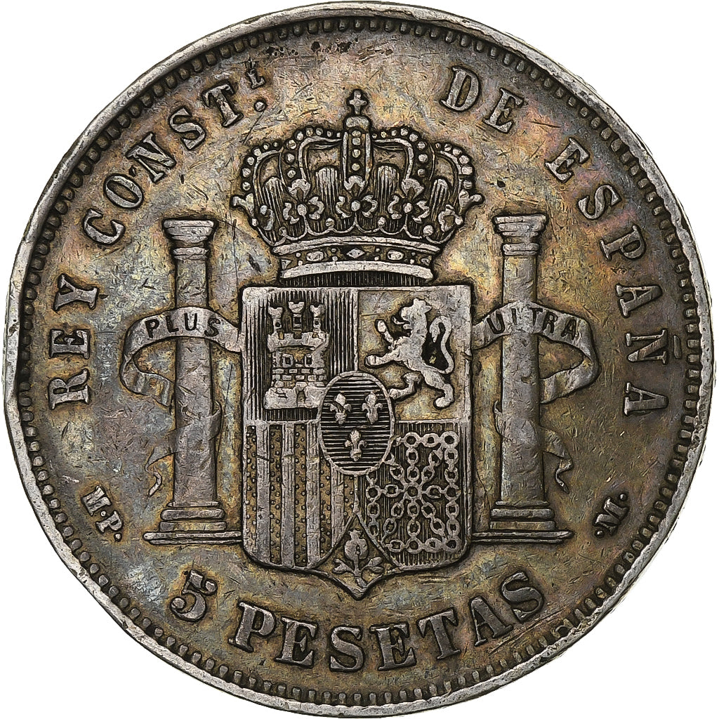 Spain, Alfonso XIII, 5 Pesetas, 1890, Madrid, Silver, VF(30-35), KM:689