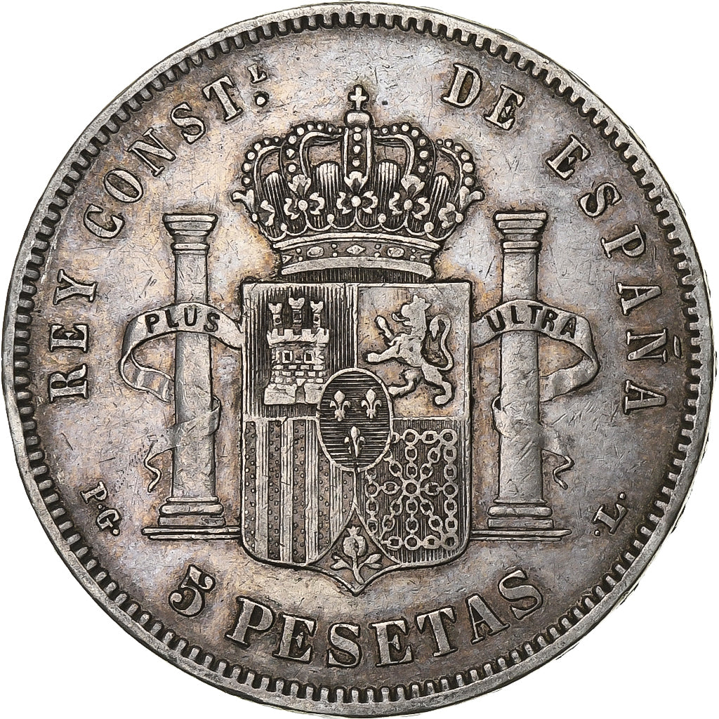 Spain, Alfonso XIII, 5 Pesetas, 1893, Madrid, EF(40-45), Silver, KM:700