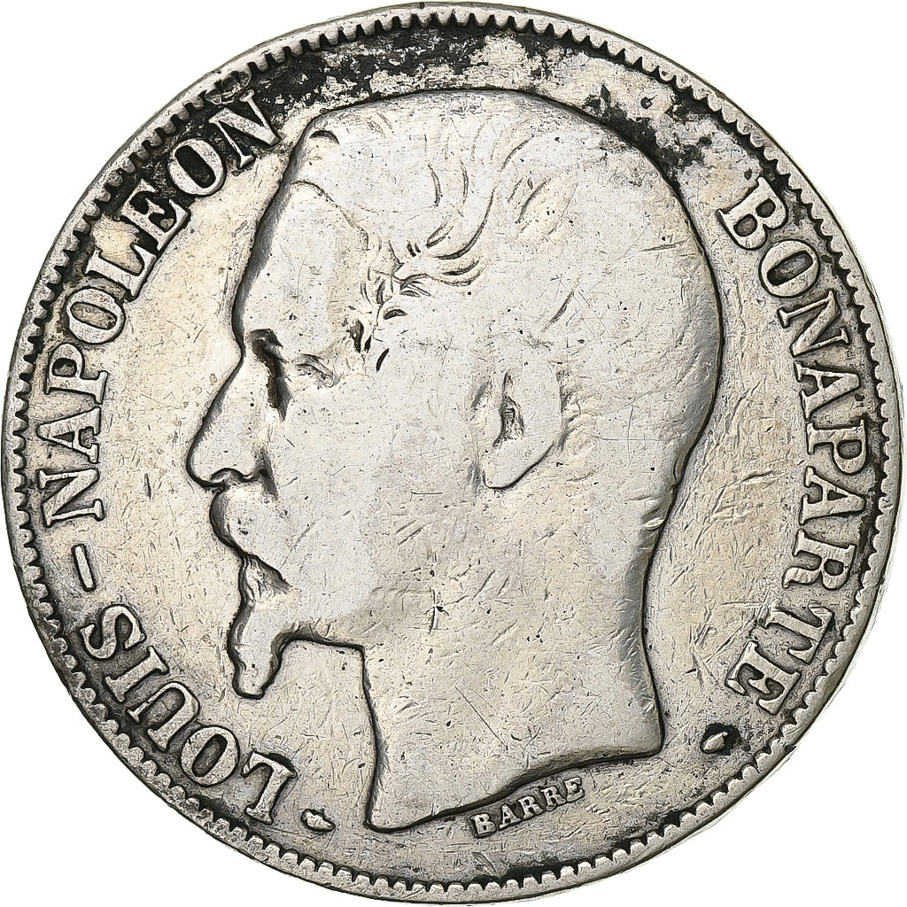 France, 5 Francs, Louis Napoléon Bonaparte, 1852, Paris, Silver, F(12-15)
