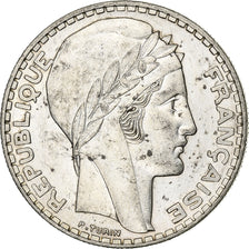 Francja, 20 Francs, Turin, 1937, Paris, Srebro, EF(40-45), Gadoury:852, KM:879