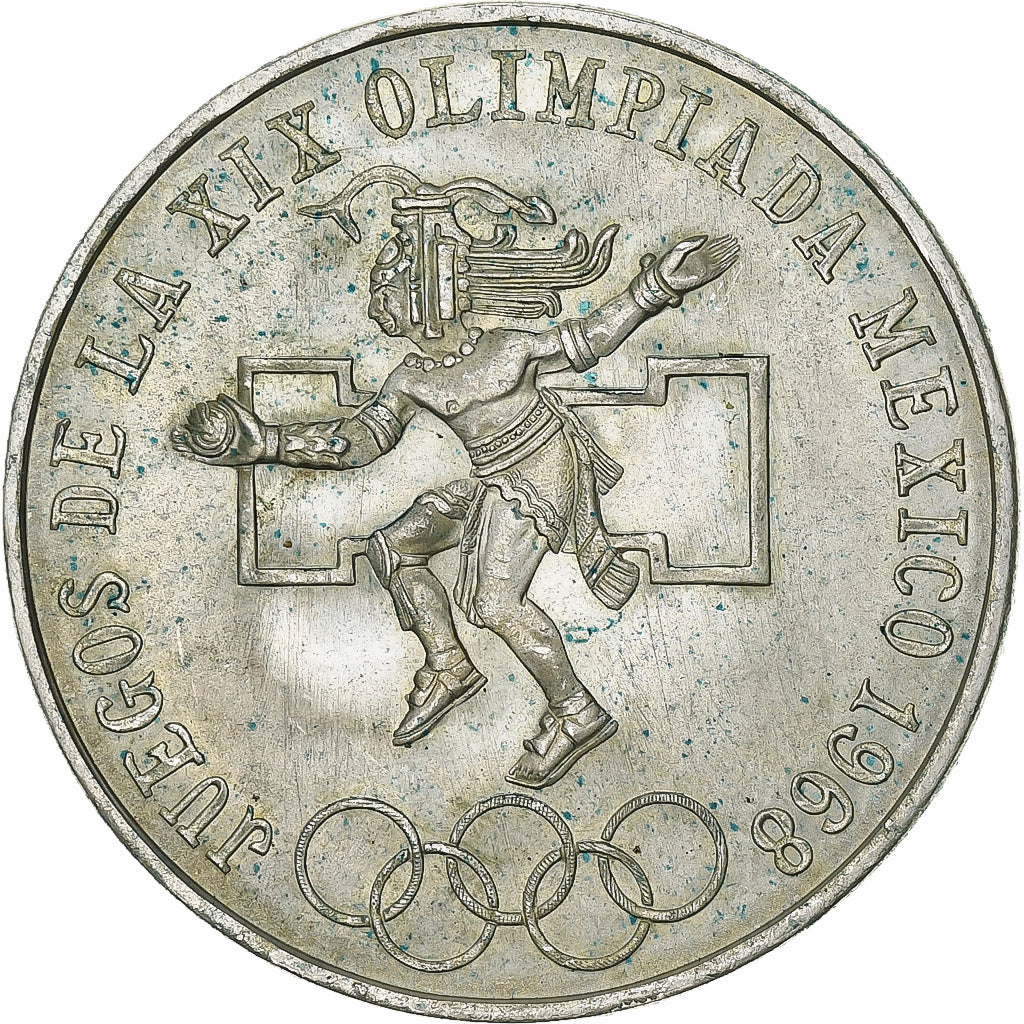 Mexico, 25 Pesos, Summer Olympics - Mexico, 1968, Mexico City, Silver, AU(55-58)