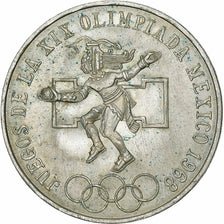 Mexico, 25 Pesos, Summer Olympics - Mexico, 1968, Mexico City, Silver, AU(55-58)