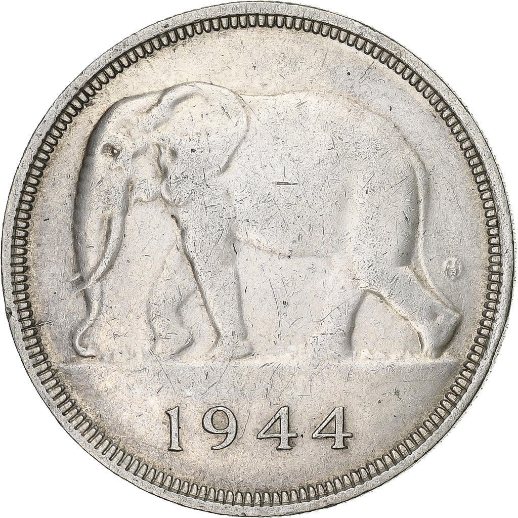 Congo belga, 50 Francs, 1944, Argento, BB, KM:27