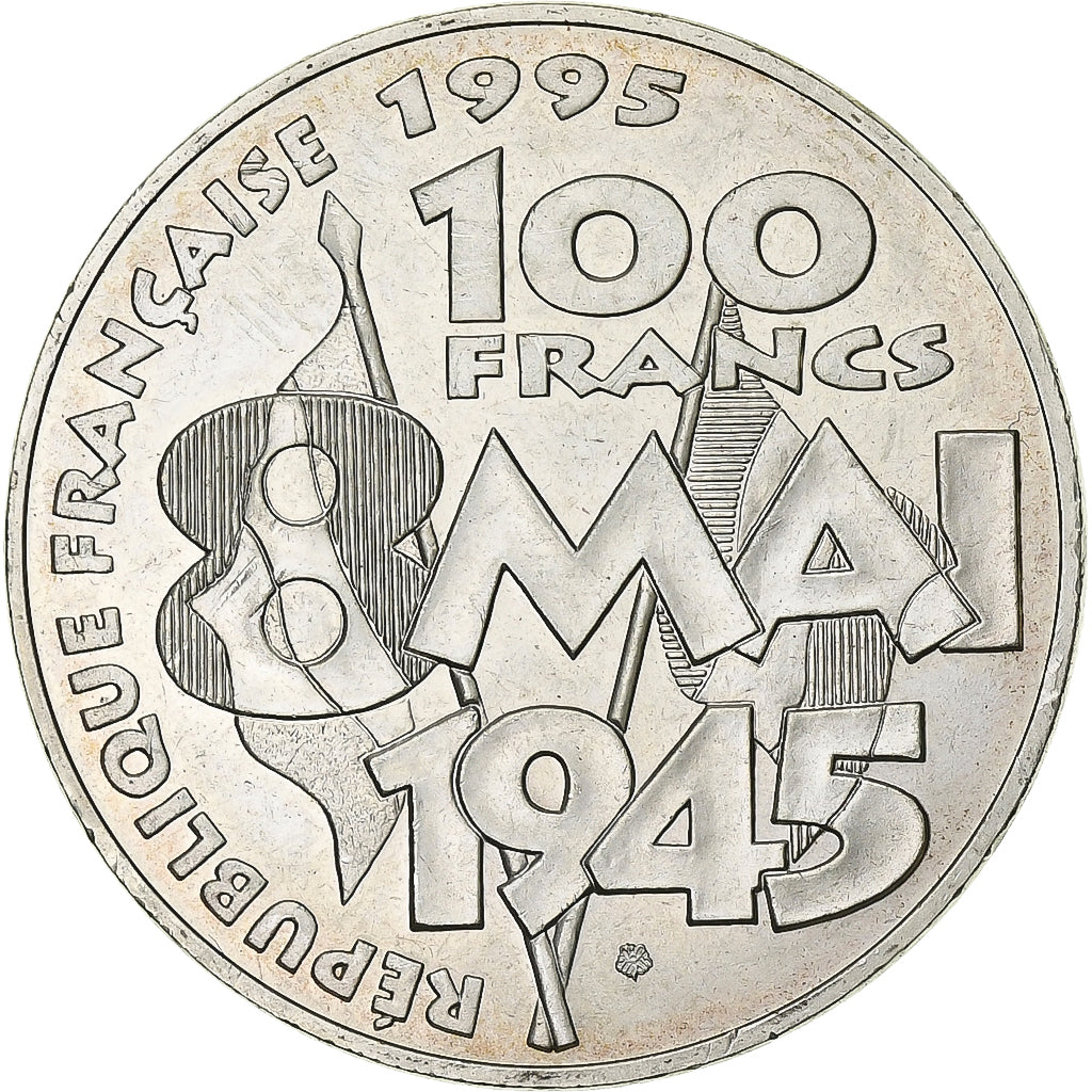 France, 100 Francs, 8 mai 1945, 1995, Paris, Silver, MS(63), Gadoury:952