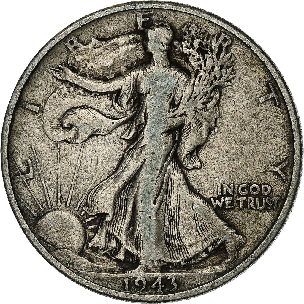 United States, Half Dollar, Walking Liberty, 1943, Philadelphia, Silver