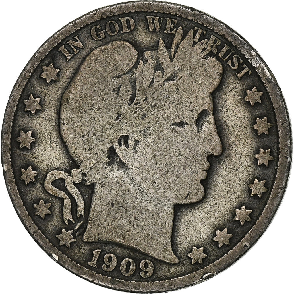United States, Half Dollar, Barber, 1909, Philadelphia, Silver, F(12-15), KM:116
