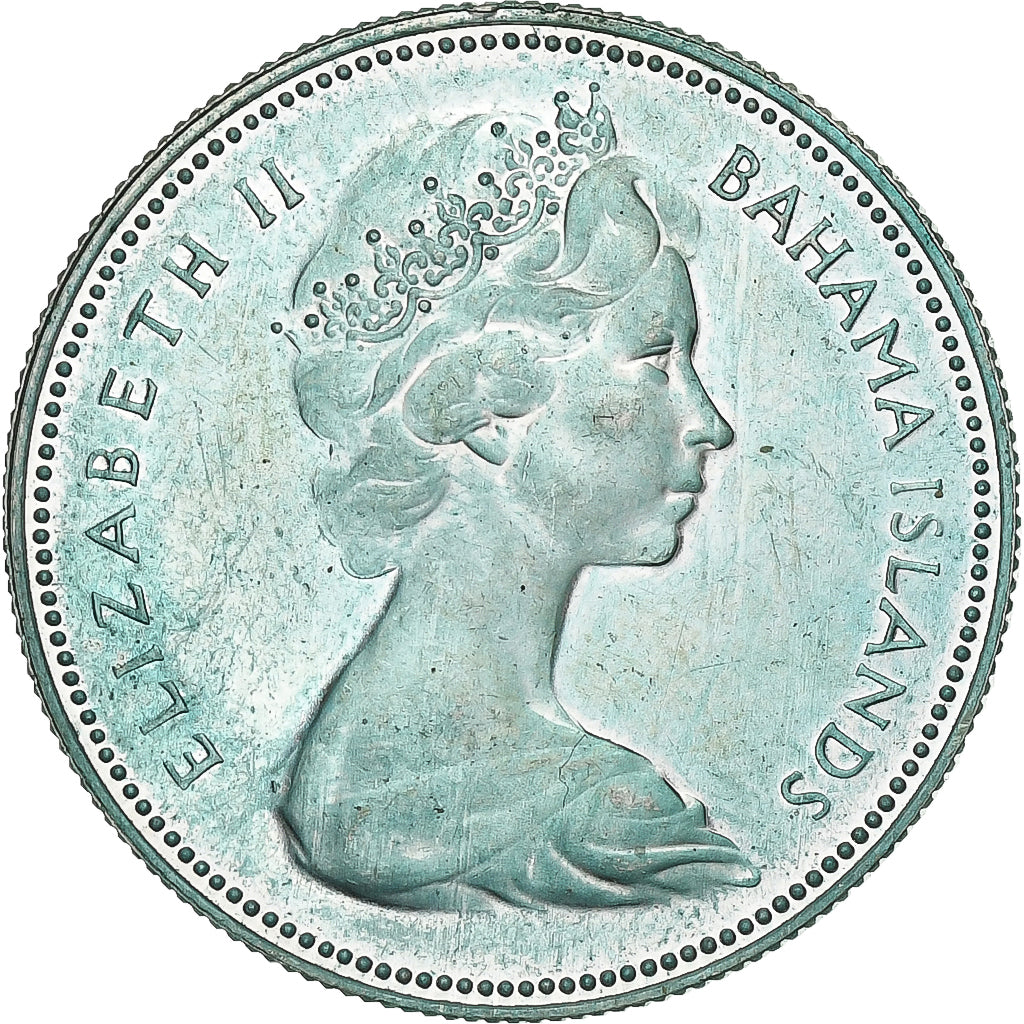 Bahamas, Elizabeth II, 50 Cents, 1970, Franklin Mint, Silver, MS(64), KM:7