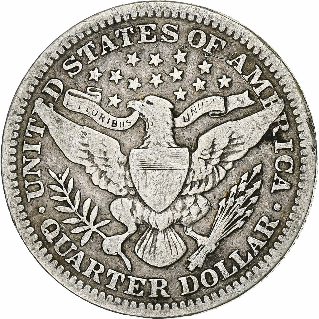 Stati Uniti, Quarter, Barber, 1907, Philadelphia, Argento, MB, KM:114
