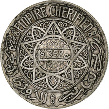 Morocco, Mohammed V, 10 Francs, AH 1352/1933, Paris, Silver, VF(30-35), KM:38