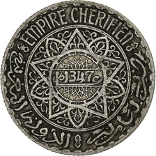 Morocco, Mohammed V, 5 Francs, AH 1347/1928, Paris, Silver, VF(30-35)