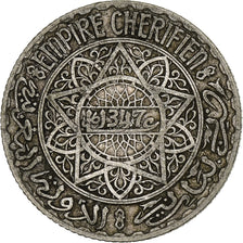 Morocco, Mohammed V, 5 Francs, AH 1347/1928, Paris, Silver, EF(40-45)