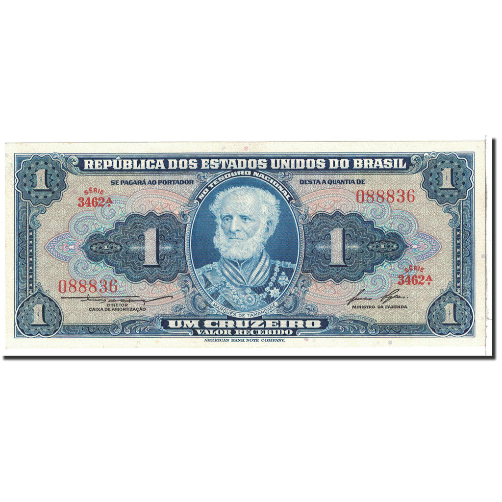Banknote, Brazil, 1 Cruzeiro, 1954, Undated, KM:150d, UNC(65-70)