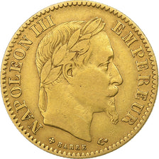 Frankrijk, 10 Francs, Napoléon III, 1866, Strasbourg, Large BB, Goud, FR+