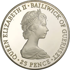 Guernsey, Elizabeth II, 25 Pence, 1981, Proof, Silver, MS(65-70), KM:36a