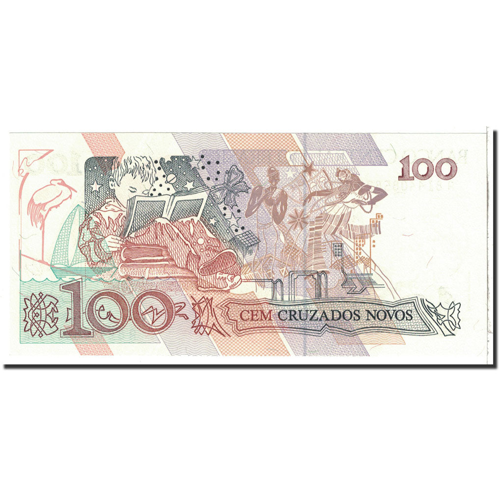Billet, Brésil, 100 Cruzados Novos, 1989, Undated, KM:220b, NEUF