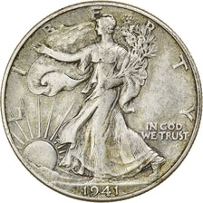 United States, Half Dollar, Walking Liberty, 1941, Denver, Silver, VF(30-35)