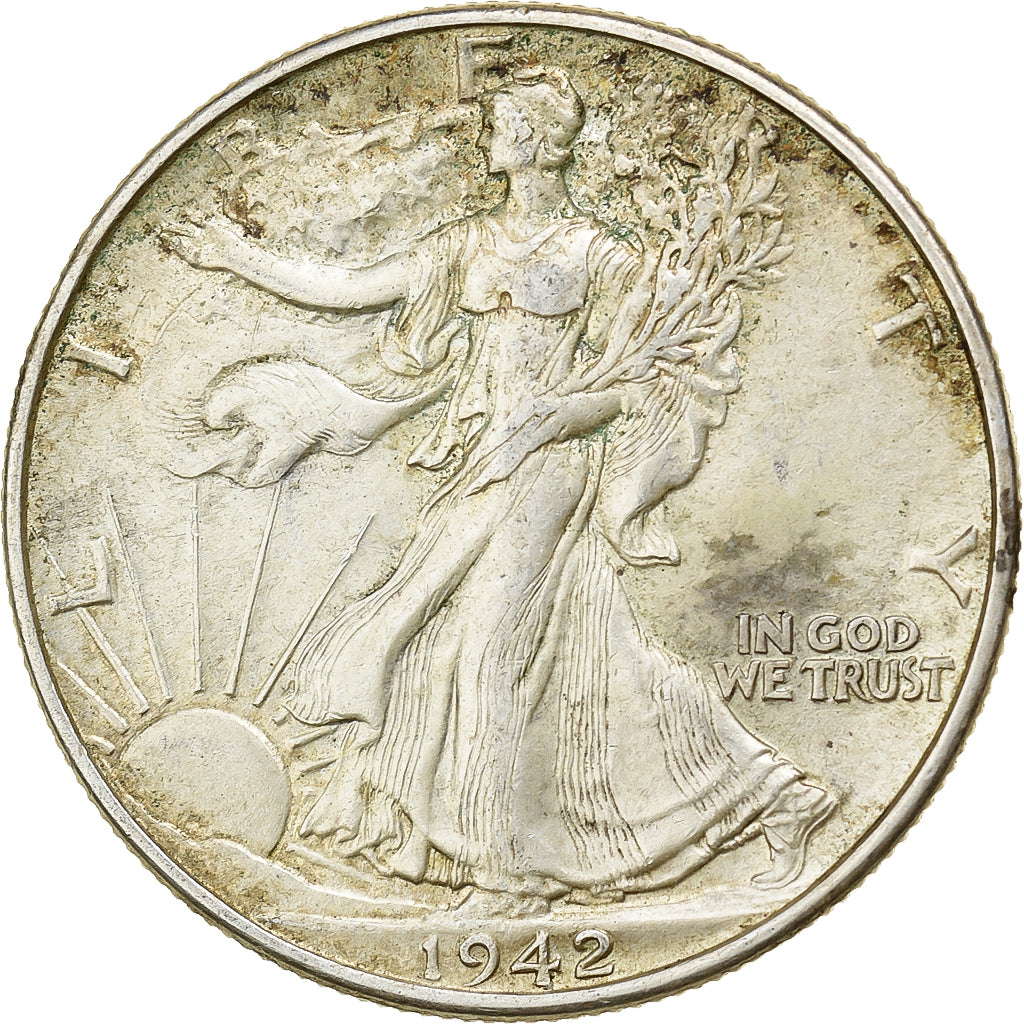 Stati Uniti, Half Dollar, Walking Liberty, 1942, Philadelphia, Argento, BB