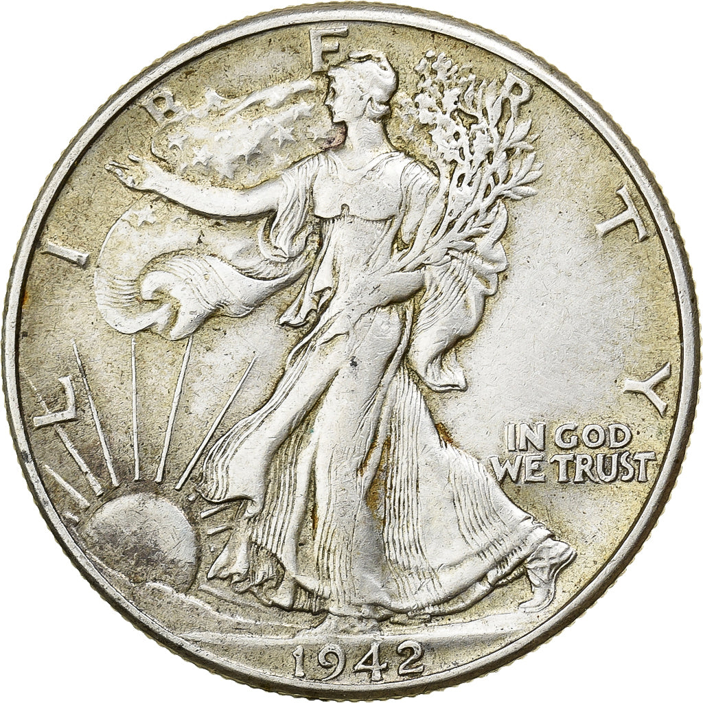 Vereinigte Staaten, Half Dollar, Walking Liberty, 1942, Philadelphia, Silber