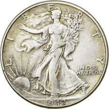 Vereinigte Staaten, Half Dollar, Walking Liberty, 1942, Philadelphia, Silber