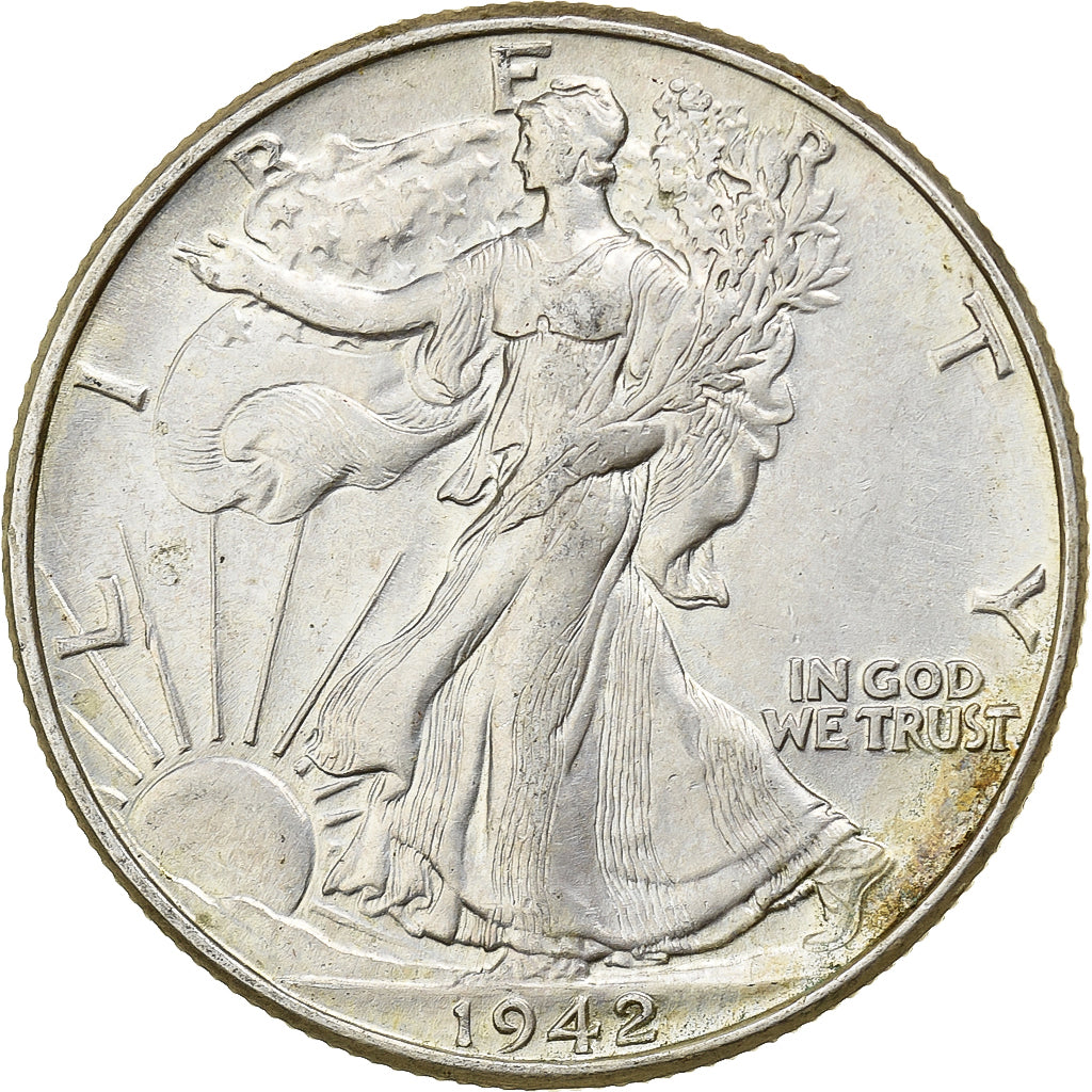 Stati Uniti, Half Dollar, Walking Liberty, 1942, Philadelphia, Argento, BB