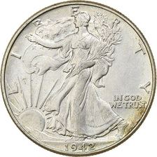 Stati Uniti, Half Dollar, Walking Liberty, 1942, Philadelphia, Argento, BB