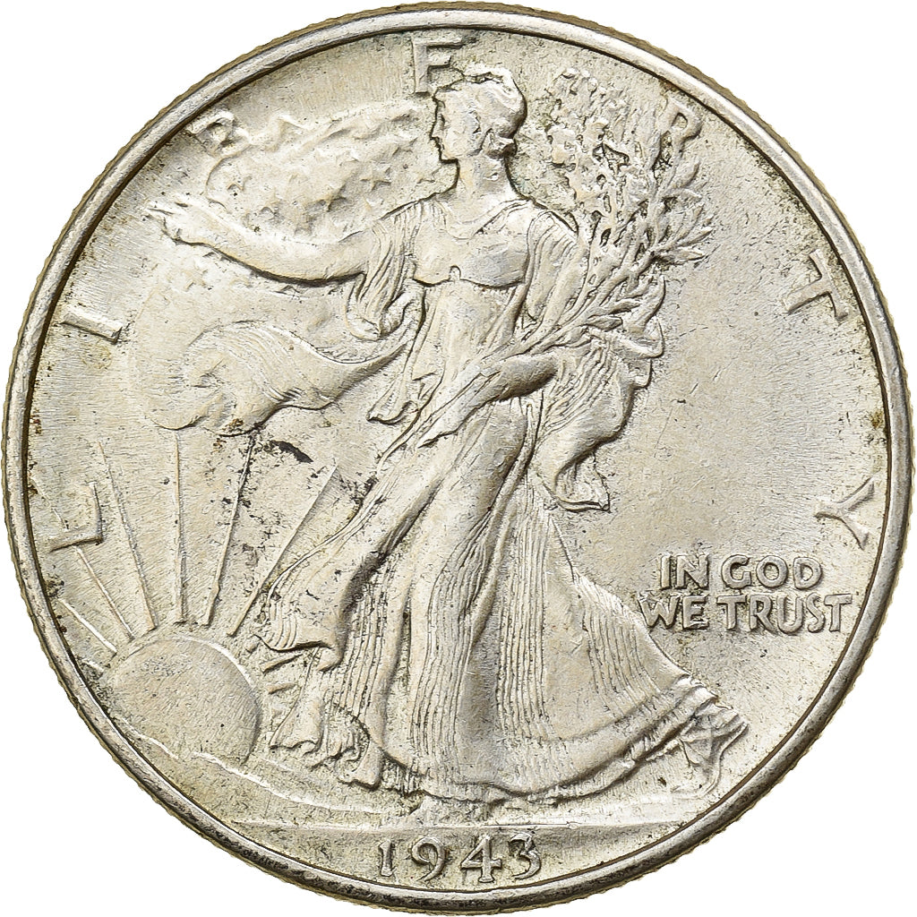 Stati Uniti, Half Dollar, Walking Liberty, 1943, Philadelphia, Argento, BB+