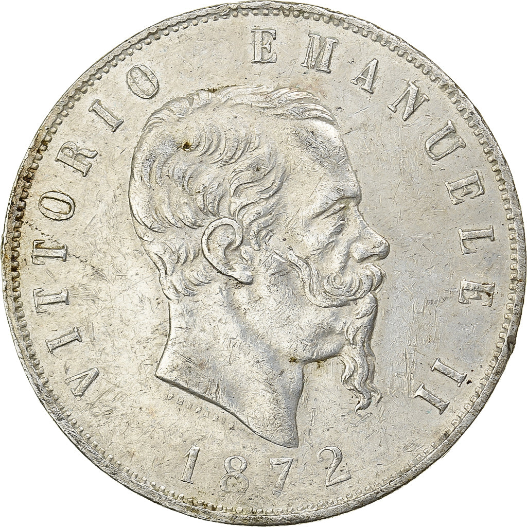 Italien, Vittorio Emanuele II, 5 Lire, 1872, Milan, Silber, SS, KM:8.3
