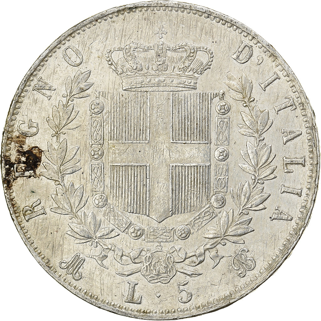 Italien, Vittorio Emanuele II, 5 Lire, 1872, Milan, Silber, SS, KM:8.3