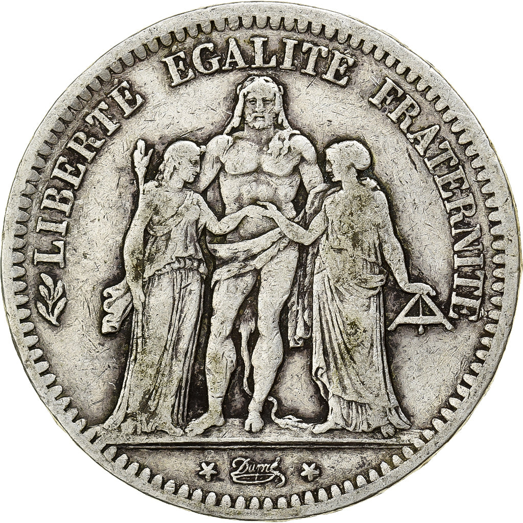 France, 5 Francs, Hercule, 1848, Strasbourg, Silver, VF(20-25), Gadoury:683