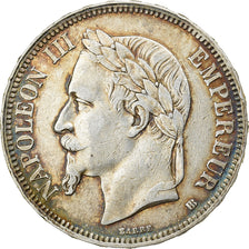 France, 5 Francs, Napoléon III, 1867, Strasbourg, Silver, EF(40-45), KM:799.2