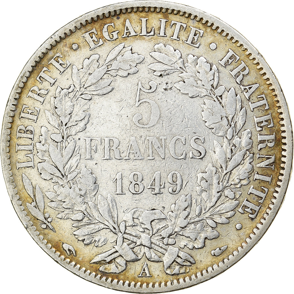 Francia, 5 Francs, Cérès, 1849, Paris, Argento, MB+, Gadoury:719, KM:761.1