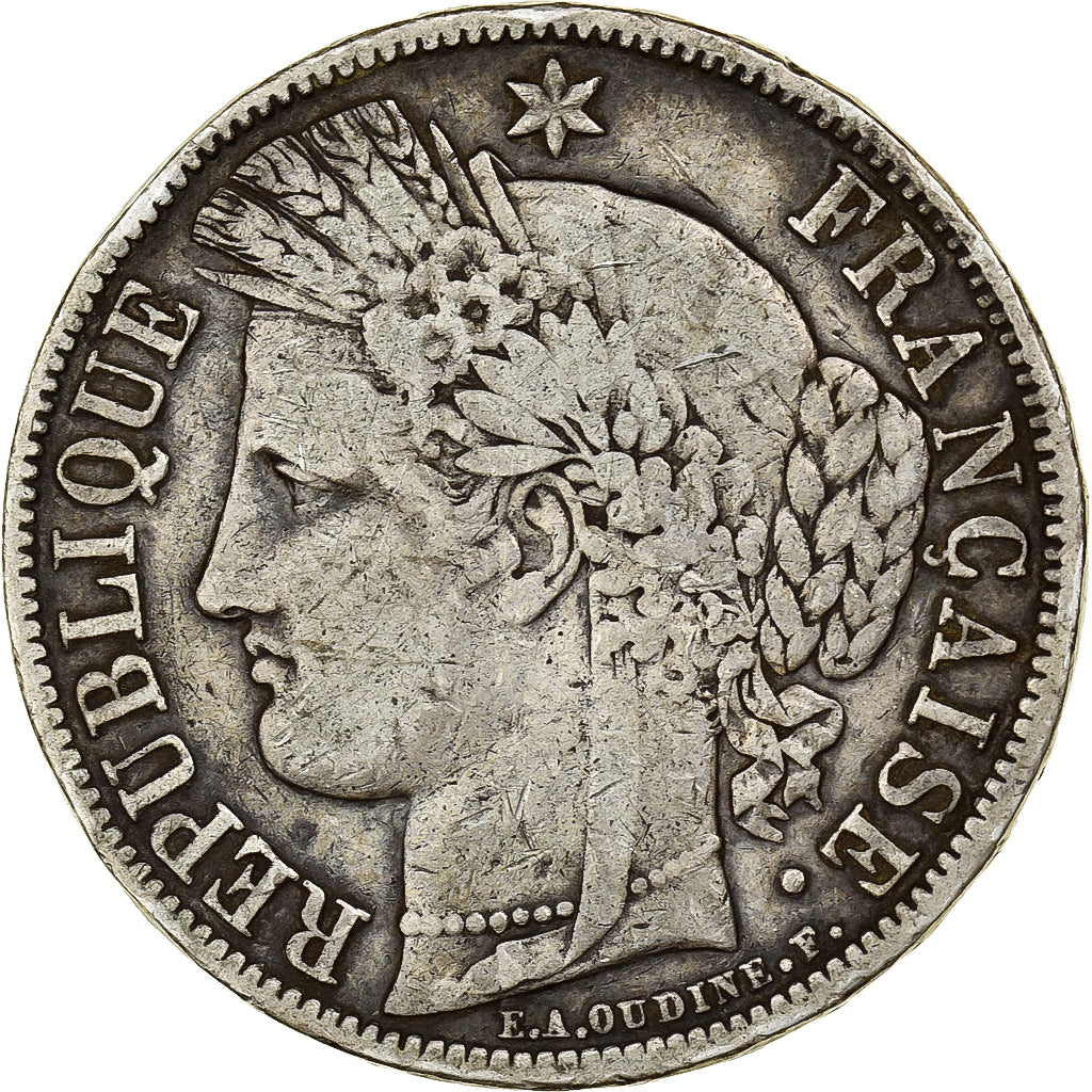 Francia, 5 Francs, Cérès, 1850, Paris, Argento, MB, Gadoury:719, KM:761.1