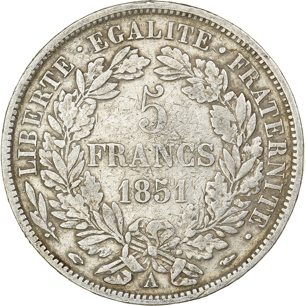 France, 5 Francs, Cérès, 1851, Paris, Silver, VF(20-25), KM:761.1