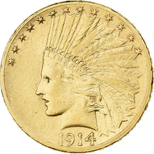 United States, $10, Eagle, Indian Head, 1914, San Francisco, Gold, EF(40-45)