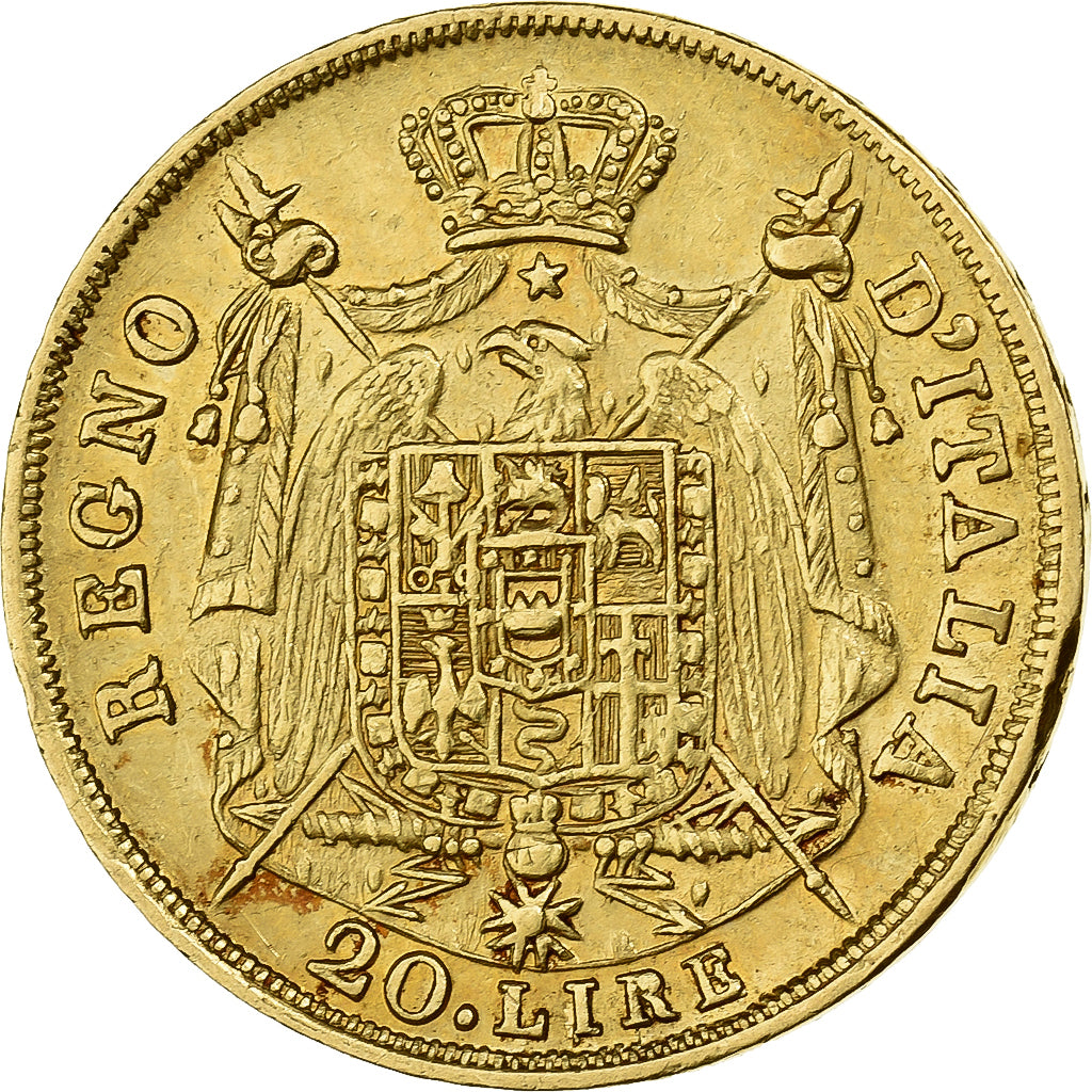 ESTADOS ITALIANOS, KINGDOM OF NAPOLEON, Napoleon I, 20 Lire, 1813, Milan