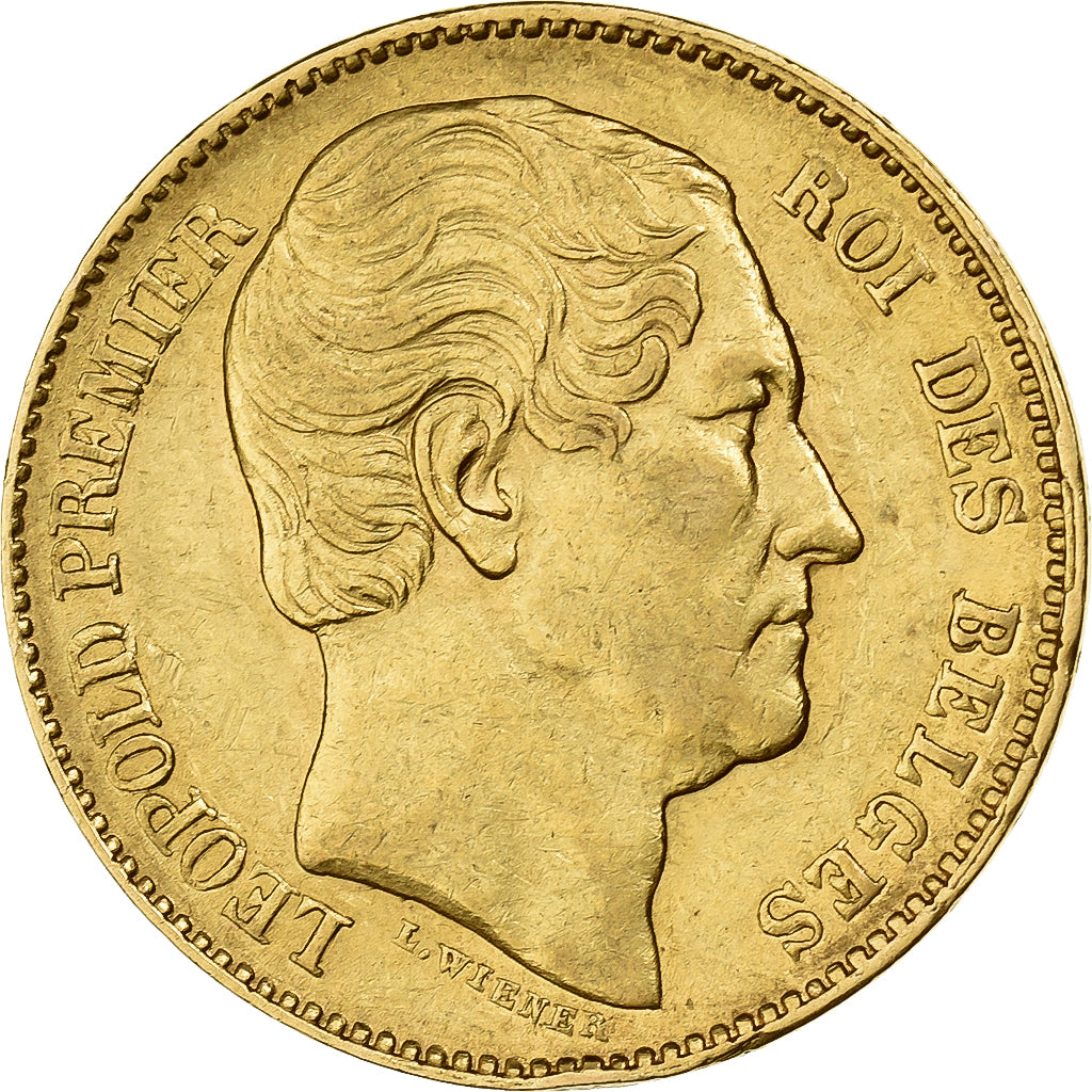 Belgium, Leopold I, 20 Francs, 1865, Brussels, Gold, AU(50-53), KM:23