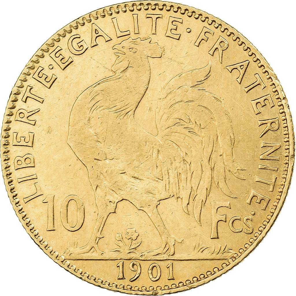 France, 10 Francs, Marianne, 1901, Paris, Gold, EF(40-45), Gadoury:1017, KM:846