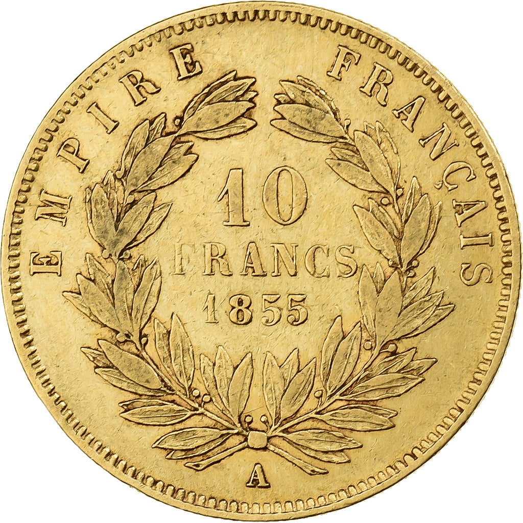 France, 10 Francs, Napoléon III, 1855, Paris, Or, TTB, Gadoury:1014, KM:784.3