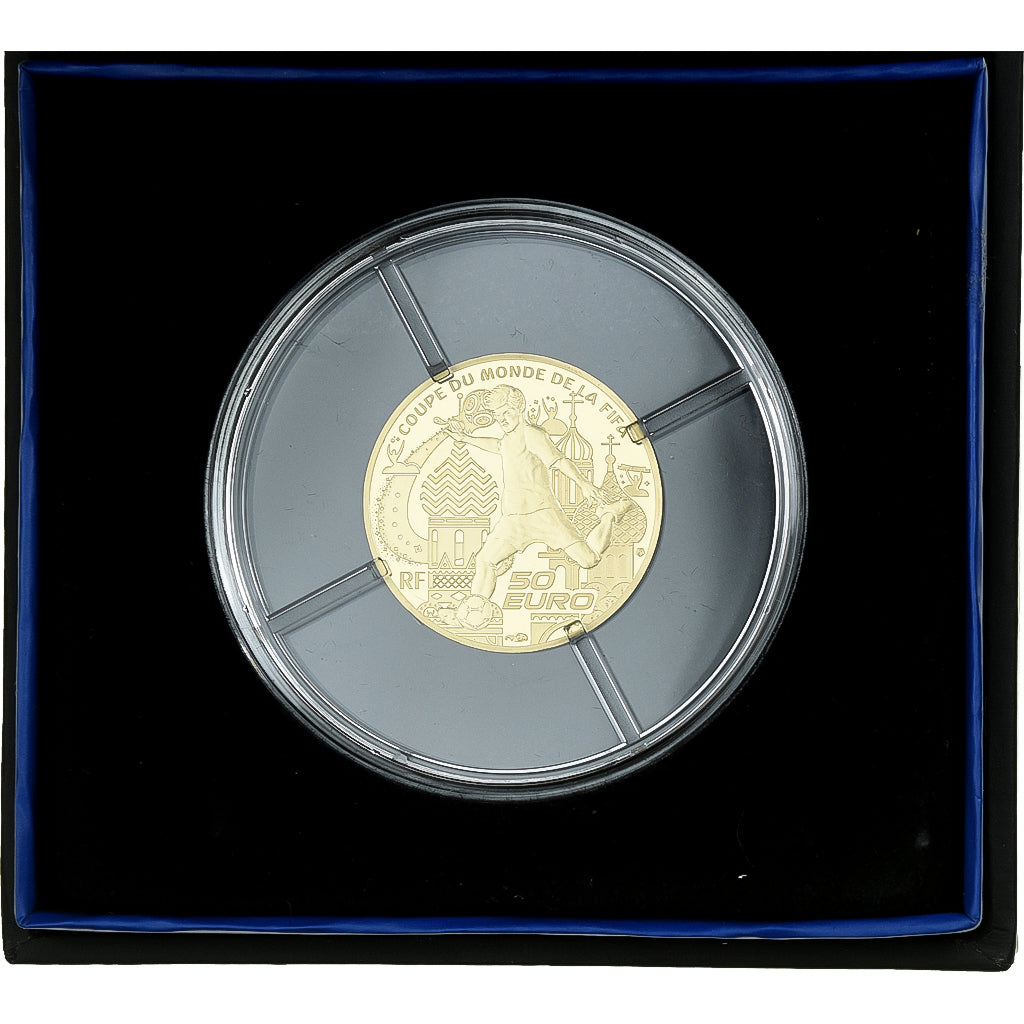 France, 50 Euro, Coupe du Monde FIFA, Russie, 1/4 Oz, 2018, Gold, MS(65-70)