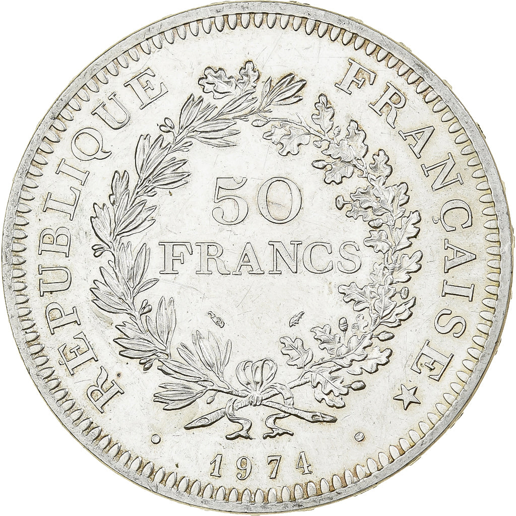 France, 50 Francs, Hercule, 1974, Hybrid issue, Silver, MS(60-62), Gadoury:882a