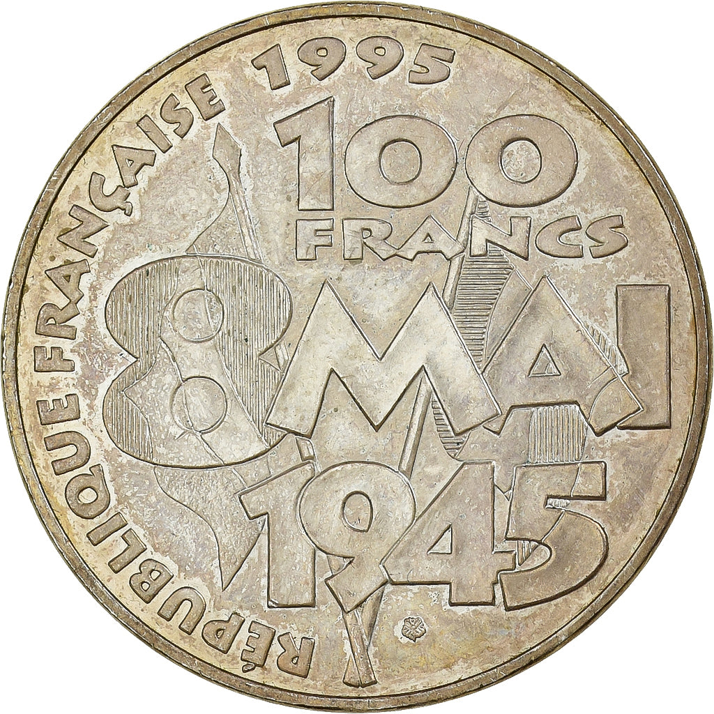 France, 100 Francs, 8 mai 1945, 1995, Paris, Silver, AU(50-53), Gadoury:952