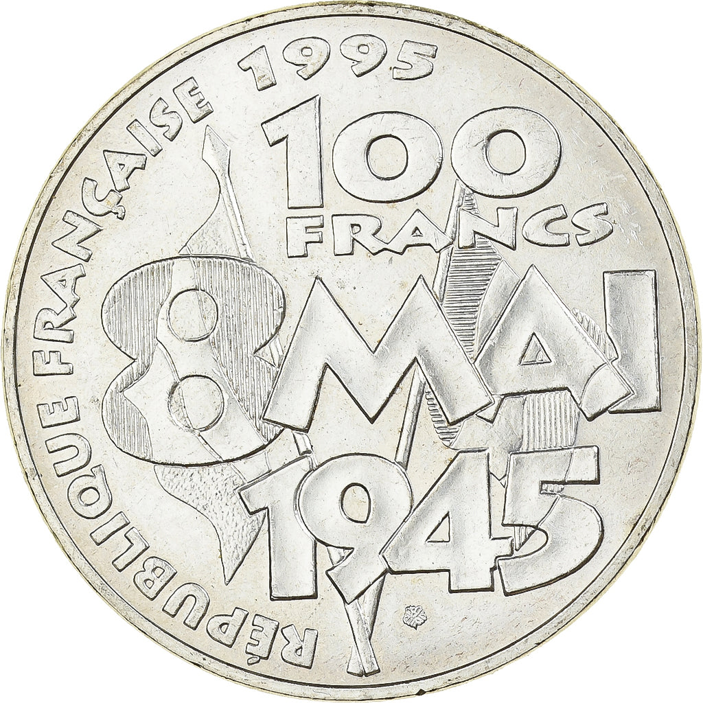 France, 100 Francs, 8 mai 1945, 1995, Paris, Silver, MS(60-62), Gadoury:952